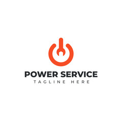 Fototapeta premium Power Service Logo Flat Vector