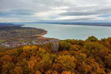 Saint Gerorge Hill in Hungary badacsony region. Amazing vulcanic mountain where giant basalt...