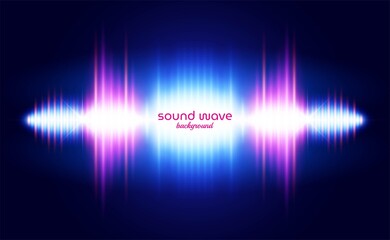 Fototapeta premium Sound Wave Background with Vibrant Neon Light