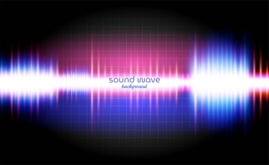 Sound Wave Background with Neon Light Colourful