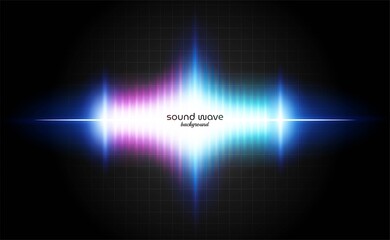 Sound Wave Background with Vibrant Neon Light