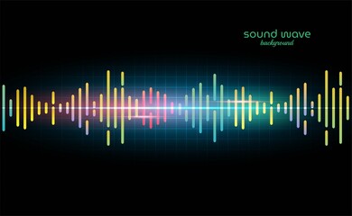 Futuristic Sound Wave Background with Colorful Line