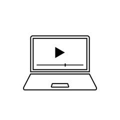 Laptop online course icon isolated on white background