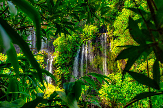 Grand Galet waterfall on the Langevin river located in Saint-Joseph, one of the most beautiful waterfall on Reunion Island