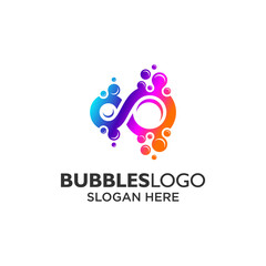 colorful unlimited bubbles logo design