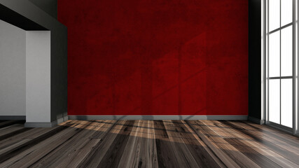 Large luxury modern minimal bright interiors room mockup illustration 3D rendering