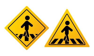 Pedestrian crossing signboard. Crosswalk sign. Illustration vector