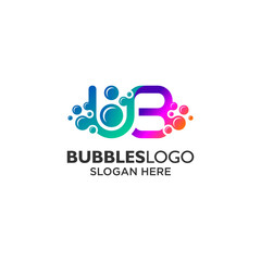 colorful letter U and letter B for unlimited bubbles logo design