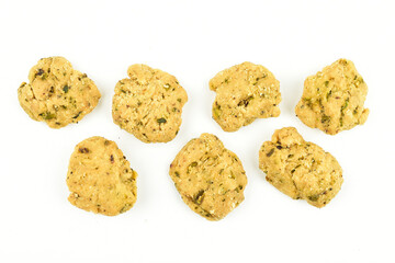 Top view of methi mathi isolated on white background