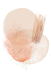 Conteporary luxurious abstract painted background texture with shiny metallic gold glitter. Element decor