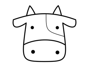 牛模様の顔(線画)