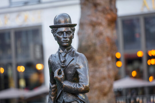 Leicester Square, London, Greater London, 7th February 2019, Statue of Sir Charles Chaplin