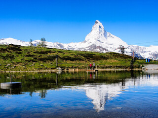 Matterhorn, View from Lake Leisee, Zermatt, Switzerland 瑞士馬特洪峰
