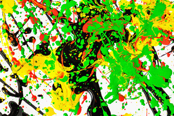 Abstract expression colorful splash background. bright Watercolor background illustration. dripping technique.