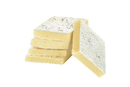 Kaju barafi Indian sweet. isolated on white background with cutout