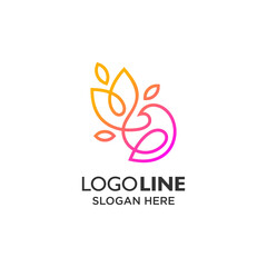 beautyfull bird and leaf logo design