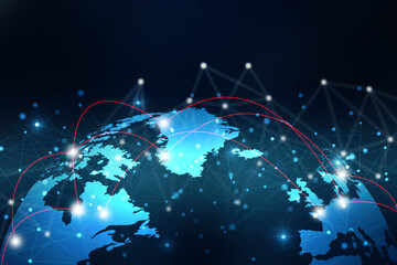 Fototapeta premium 2d illustration world map abstract background