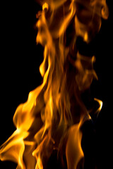 Fototapeta premium Fire flames on black background. Abstract image