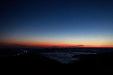 Magical sunrise over the mountains