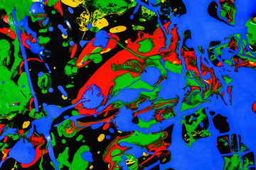 Abstract expression colorful splash background. bright Watercolor background illustration. dripping technique.