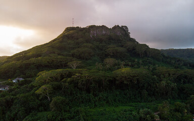 Fototapeta na wymiar tapioi mountain in raiatea tropical island in polynesia