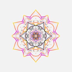 mandala lotus flower pattern with gradient color