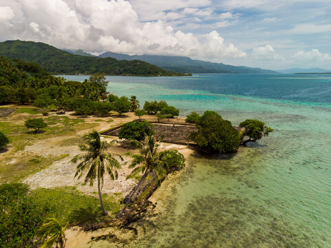 Raiatea island in french polynesia sacred site of Taputapuatea Marae