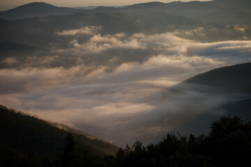 Magical sunrise over the mountains