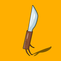 Tableware Cartoon Doodle table knife Smiling expression Illustration