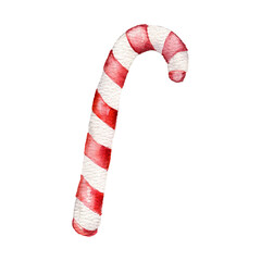 Fototapeta premium watercolor drawing candy cane