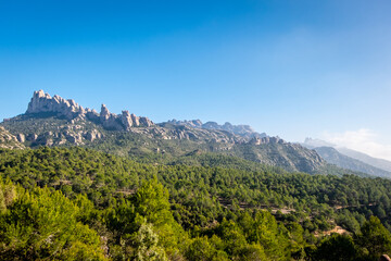 Fototapeta na wymiar Panorama of Montserrat mountain, Catalonia, Spain.