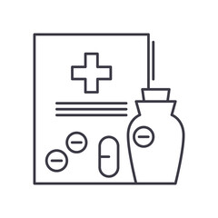 Doctors orders icon, linear isolated illustration, thin line vector, web design sign, outline concept symbol with editable stroke on white background.