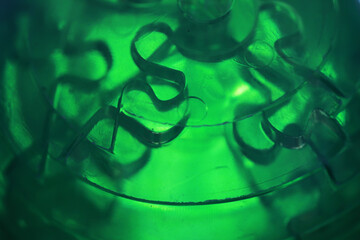 The 3d concept design, abstract green geometric background, architectural glass construction 3D rendering