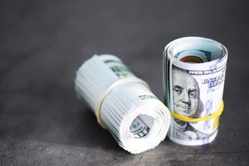 Group of money stack of 100 US dollars banknotes a lot of the background texture. Cash money in a large pile as a finance background.