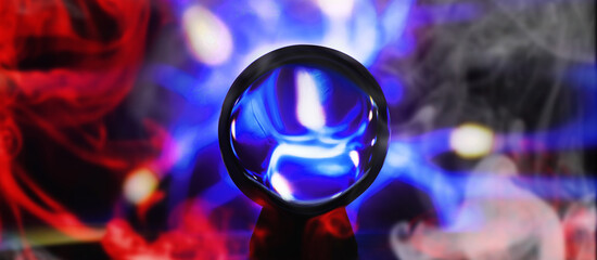 Magic ball predictions. mysterious . Fortune teller, mind power, prediction concept. Powerful magic...