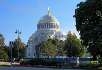 Naval cathedral of Saint Nicholas in Kronstadt, Russia