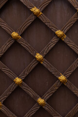 Closed up view of vintage metal decoration.