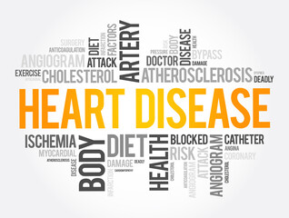Fototapeta premium Heart Disease word cloud collage, health concept
