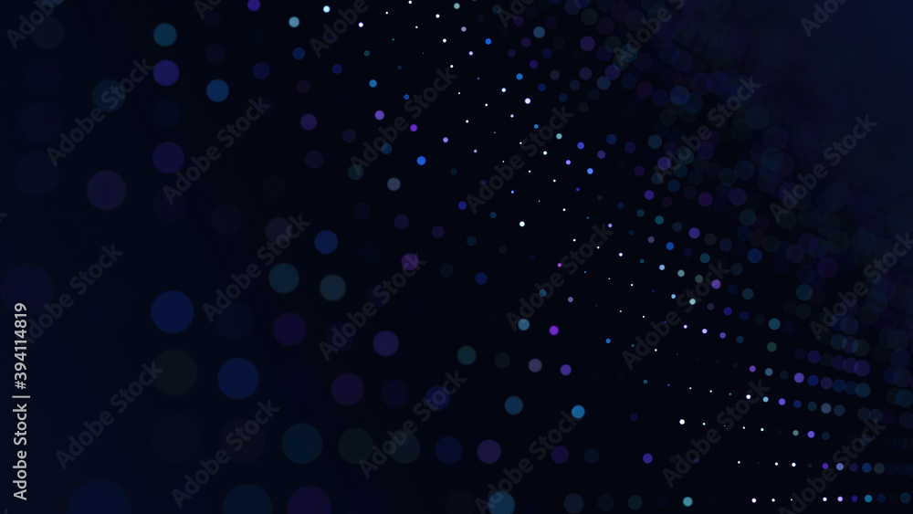 Poster Abstract background with bokeh dots fading into blur. 3D rendering.