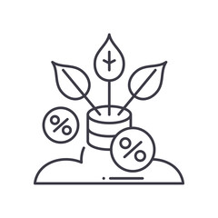 Dividend icon, linear isolated illustration, thin line vector, web design sign, outline concept symbol with editable stroke on white background.