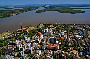 Vista aérea da cidade de Porto Alegre. Rio Grande do Sul. Brasil