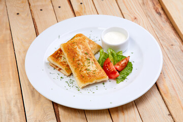 stuffed pancakes with sour cream