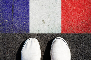 Sneakers and France flag. View from above. - Powered by Adobe