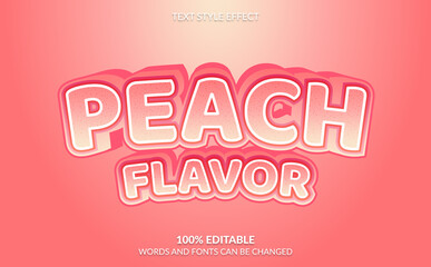 Editable Text Effect Peach Flavor Text Style
