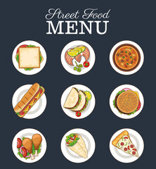 bundle of nine delicious fast food and lettering