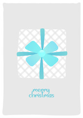 christmas greetings card template with white christmas box. christmas festive texture greetings card background. winter holiday background.