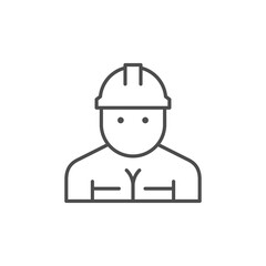 Obraz na płótnie Canvas Construction worker line outline icon