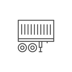 Container trailer line outline icon