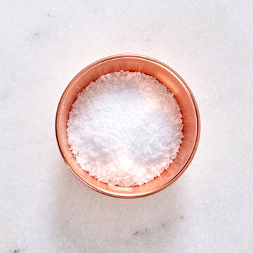Coarse grained kosher salt in a pile