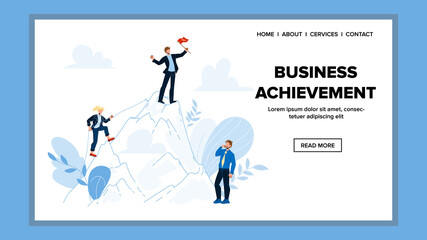 Business Achievement Strategy And Stages Vector Illustration
